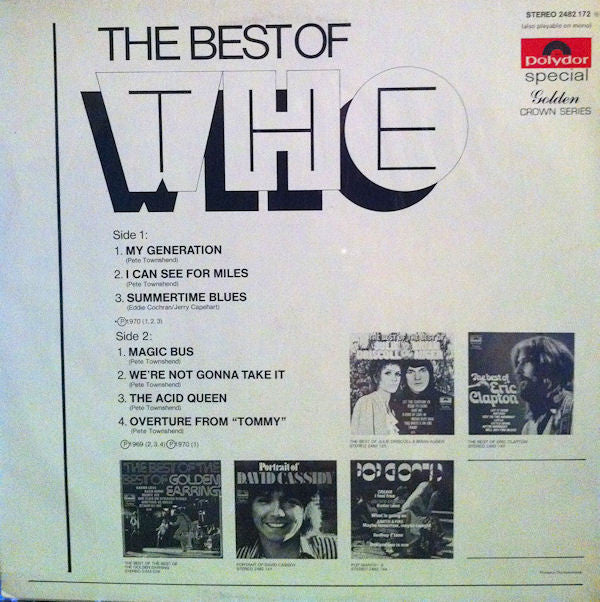 The Who : The Best Of The Who (LP, Comp)