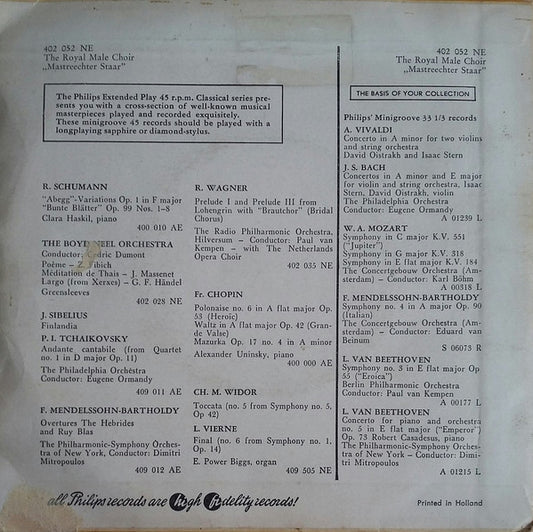 De Mastreechter Staar : Deep River / Old Black Joe / Nobody Knows / My Old Kentucky Home (7", EP, Mono)