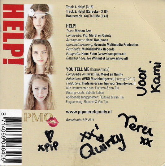 Pip, Merel & Quinty : Help! (CD, Single, Car)