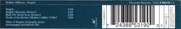 Robbie Williams : Angels (CD, Maxi, Enh)