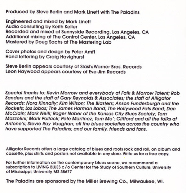 The Paladins : Years Since Yesterday (CD, Album)