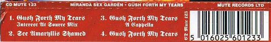 Miranda Sex Garden : Gush Forth My Tears (CD, Single)