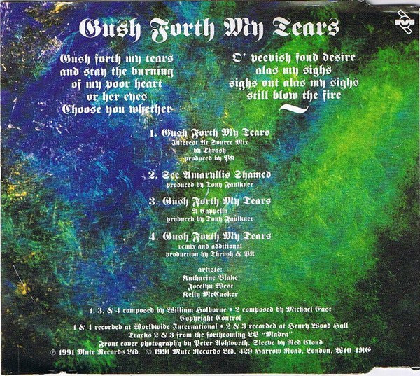Miranda Sex Garden : Gush Forth My Tears (CD, Single)