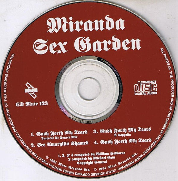 Miranda Sex Garden : Gush Forth My Tears (CD, Single)