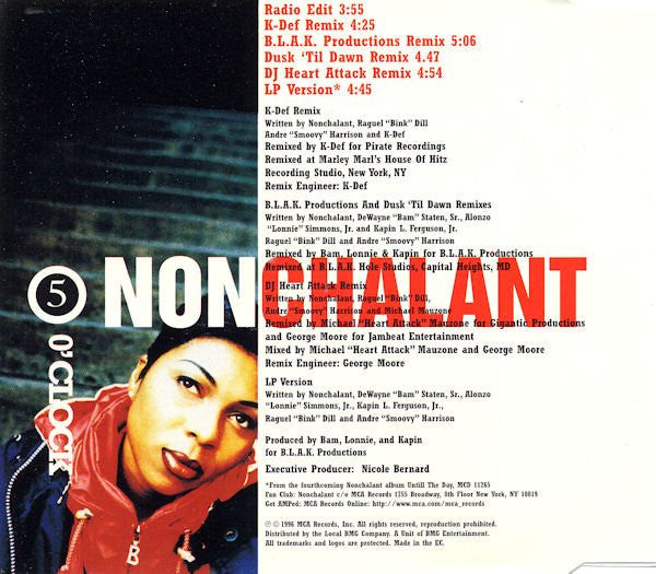 Nonchalant : 5 O'Clock (CD, Maxi)
