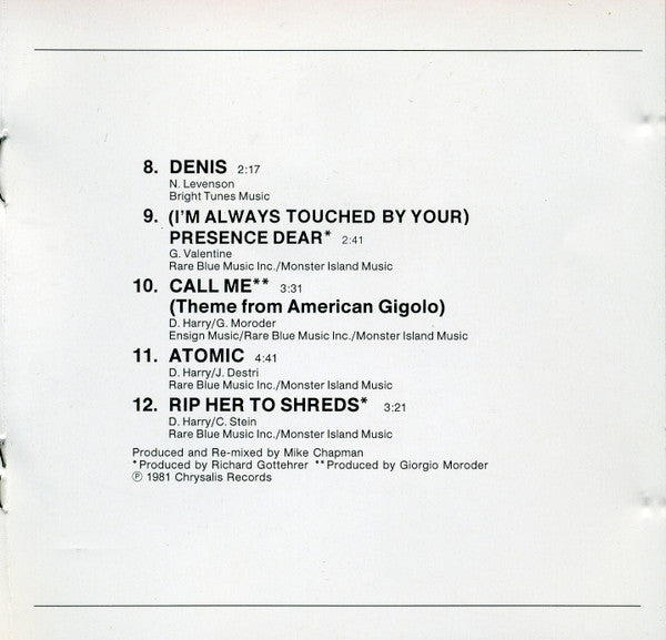 Blondie : Blondie's Hits (CD, Comp, RE)