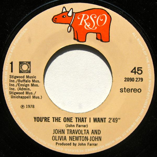 John Travolta & Olivia Newton-John : You're The One That I Want (7", Single)