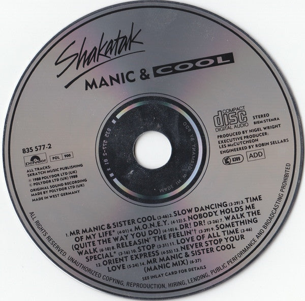 Shakatak : Manic & Cool (CD, Album)