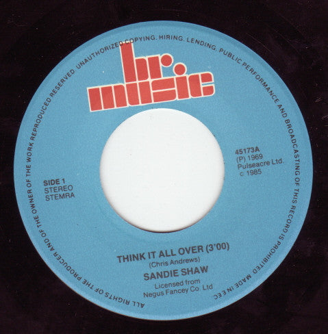 Sandie Shaw : Think It All Over / Monsieur Dupont (7", Single, RE)