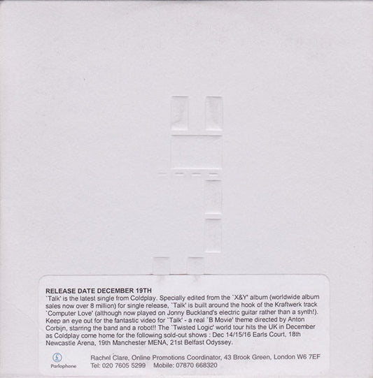 Coldplay : Talk (CD, Single, Promo, Car)