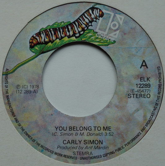 Carly Simon : You Belong To Me (7", Single)