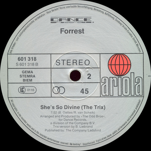 Forrest : She's So Divine (12")