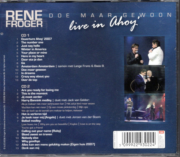 René Froger : Doe Maar Gewoon Live In Ahoy'  (CD, Album, 2 c)