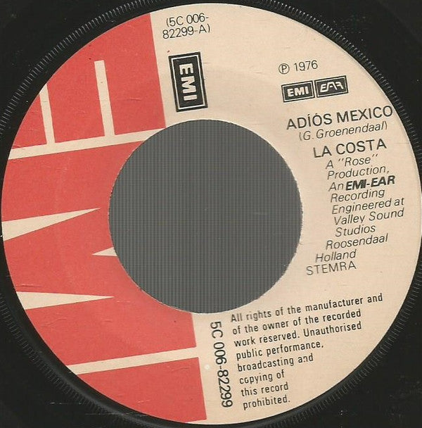 La Costa (2) : Adiós Mexico (7", Single)