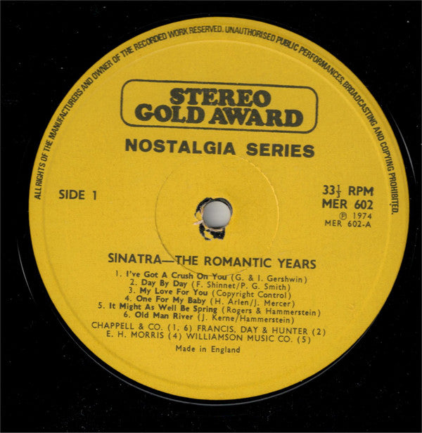 Frank Sinatra : The Romantic Years (LP, Comp, Mono)