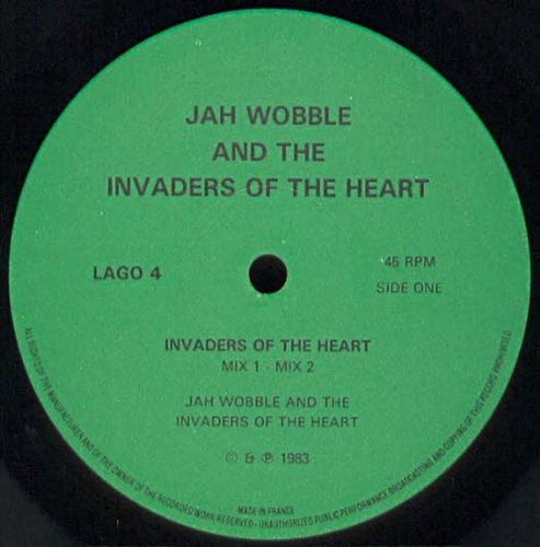 Jah Wobble's Invaders Of The Heart : Invaders Of The Heart (12")