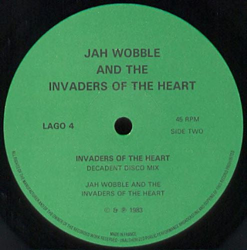 Jah Wobble's Invaders Of The Heart : Invaders Of The Heart (12")