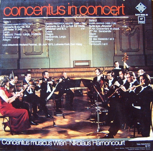 Concentus Musicus Wien, Nikolaus Harnoncourt : Concentus In Concert (Holland Festival) (LP, Gat)