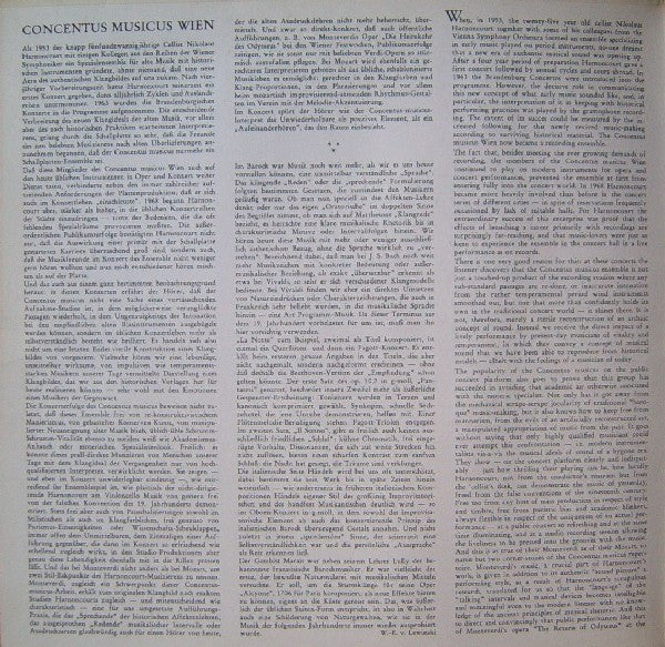 Concentus Musicus Wien, Nikolaus Harnoncourt : Concentus In Concert (Holland Festival) (LP, Gat)