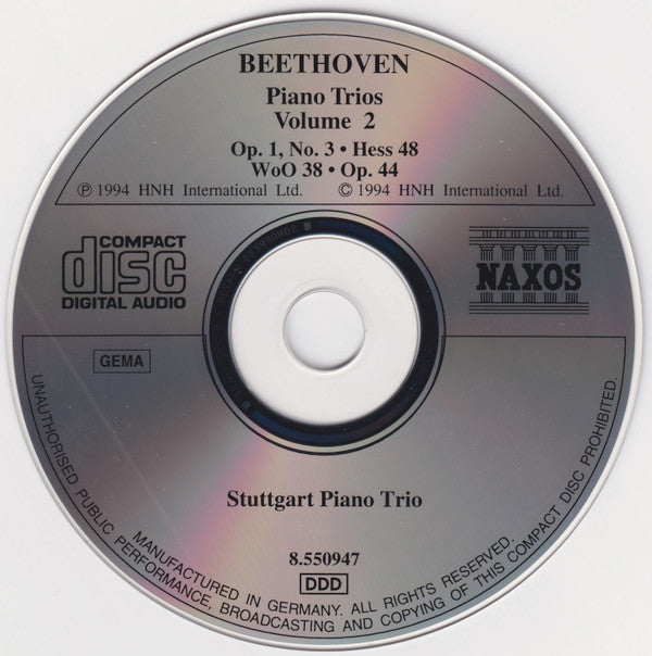 Ludwig van Beethoven, Stuttgarter Klaviertrio : Piano Trios Volume 2 (CD, Album)