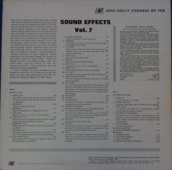 Unknown Artist : Sound Effects, Volume 7 (LP)