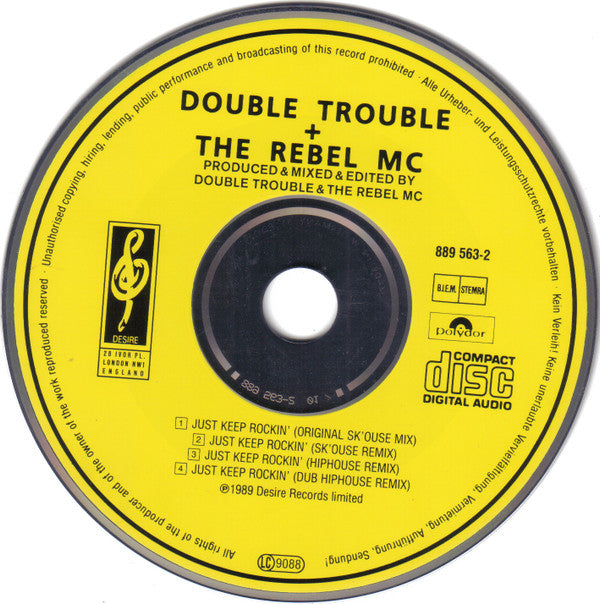 Double Trouble & Rebel MC : Just Keep Rockin' (CD, Maxi, Car)
