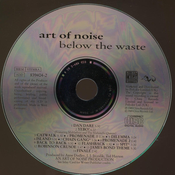 The Art Of Noise : Below The Waste (CD, Album)