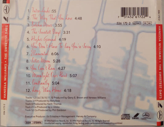 Vanessa Williams : The Sweetest Days (CD, Album)