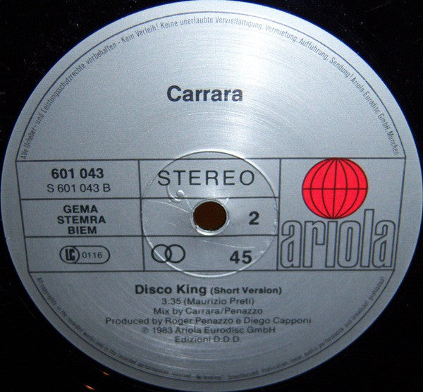 Carrara : Disco King (12", Maxi)