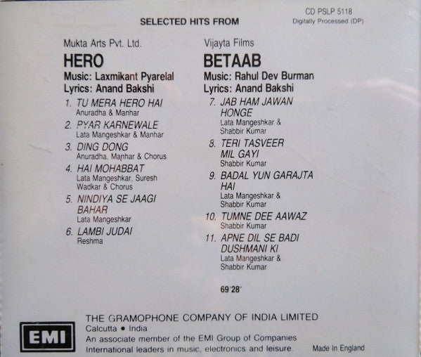 Laxmikant-Pyarelal / R. D. Burman : Hero / Betaab (CD, Comp)