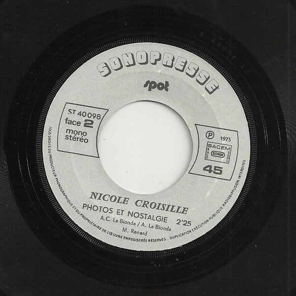 Nicole Croisille : Parlez-Moi De Lui (7", Single, Mono)