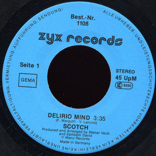 Scotch : Delirio Mind (7", Single)