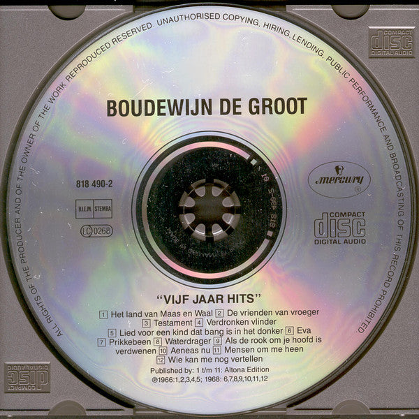 Boudewijn De Groot : Vijf Jaar Hits (2xCD, Comp, RM)