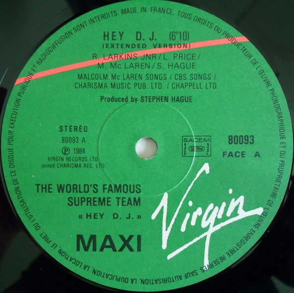 World's Famous Supreme Team : Hey DJ (12", Maxi)