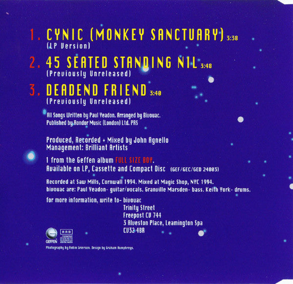 Bivouac : Cynic (Monkey Sanctuary) (CD, Single)
