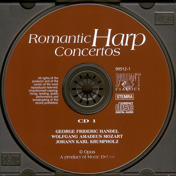 Georg Friedrich Händel, Wolfgang Amadeus Mozart, Carl Ditters von Dittersdorf, Johann Baptist Krumpholtz, Georg Christoph Wagenseil, Johann Georg Albrechtsberger : Romantic Harp Concertos (2xCD, Comp)