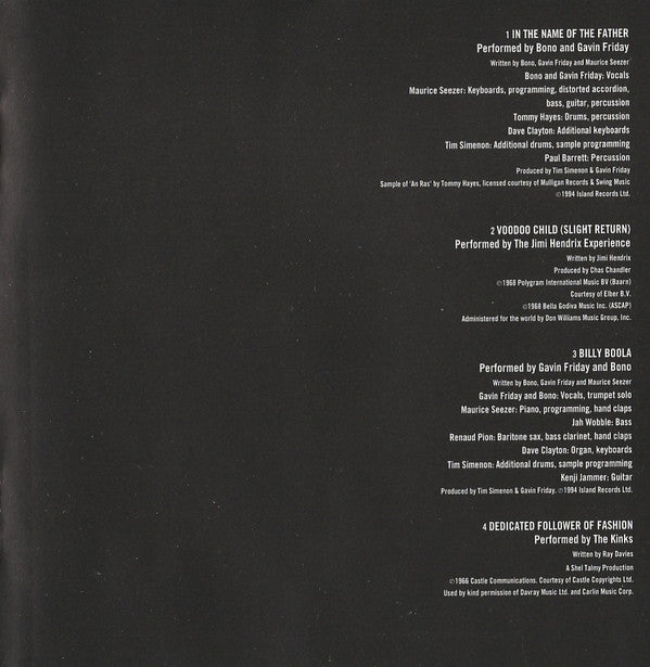 Trevor Jones - Various : In The Name Of The Father (Music From The Motion Picture Soundtrack) (CD, Comp)