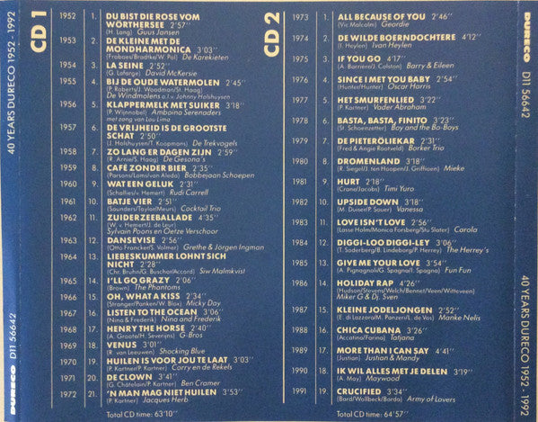 Various : Dureco 40 Years 1952-1992 (2xCD, Comp, Ltd, Not)