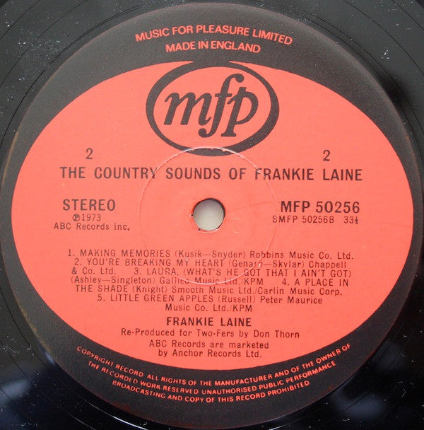 Frankie Laine : The Country Sounds Of Frankie Laine (LP, Comp)