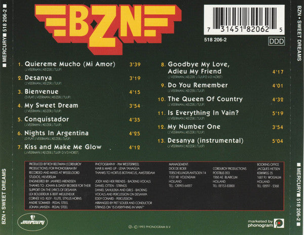 BZN : Sweet Dreams (CD, Album, RE)
