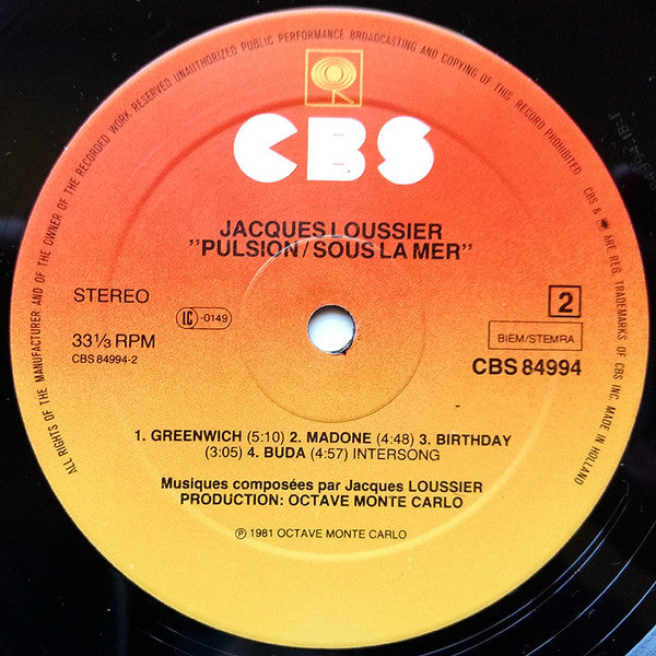 Jacques Loussier : Pulsion / Sous La Mer (LP)