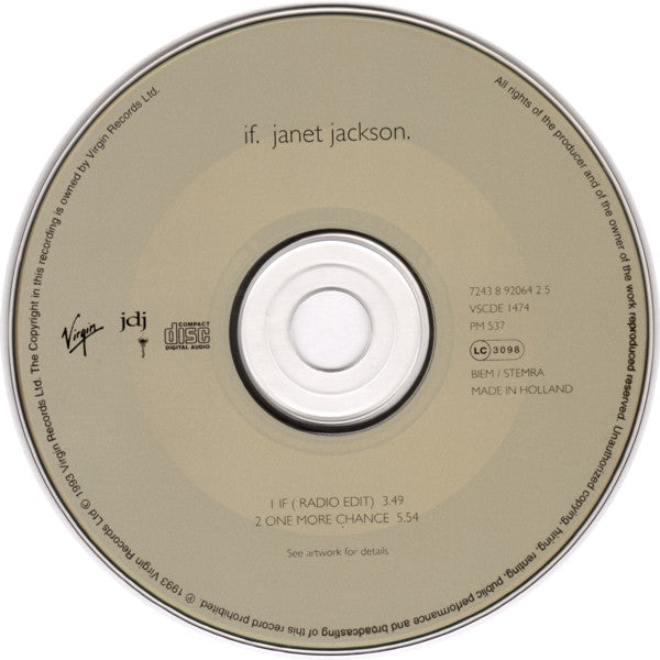 Janet Jackson : If (CD, Single, Car)