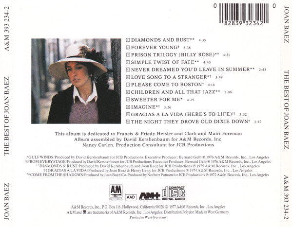Joan Baez : The Best Of Joan C. Baez (CD, Comp, RE, PMD)