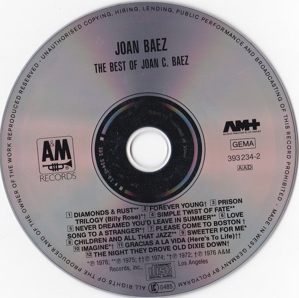 Joan Baez : The Best Of Joan C. Baez (CD, Comp, RE, PMD)