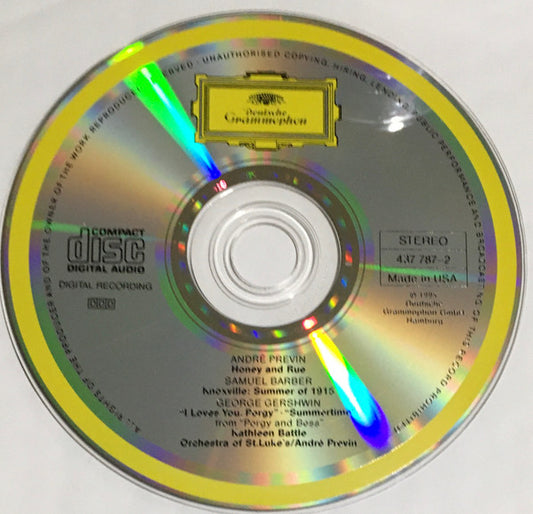 Kathleen Battle, Toni Morrison, Samuel Barber, George Gershwin, Orchestra Of St. Luke's, André Previn : Honey And Rue (CD, Album)