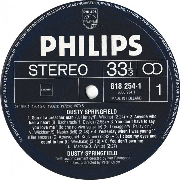 Dusty Springfield : Dusty Springfield (LP, Comp)