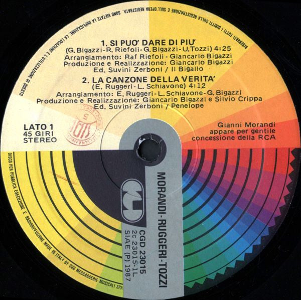 Gianni Morandi - Enrico Ruggeri - Umberto Tozzi : Si Può Dare Di Più (12", S/Sided)