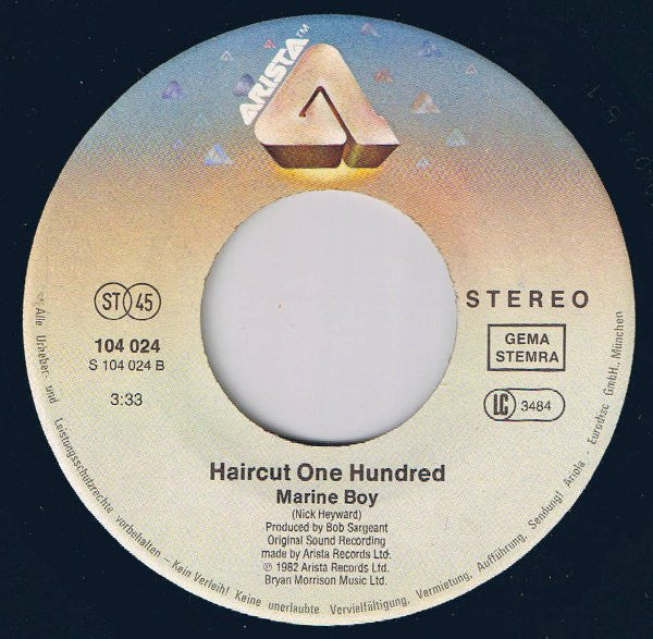 Haircut One Hundred : Love Plus One (7", Single)