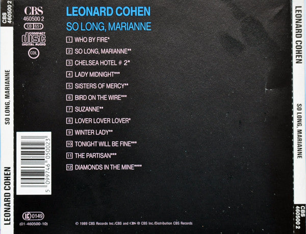 Leonard Cohen : So Long, Marianne (CD, Comp)