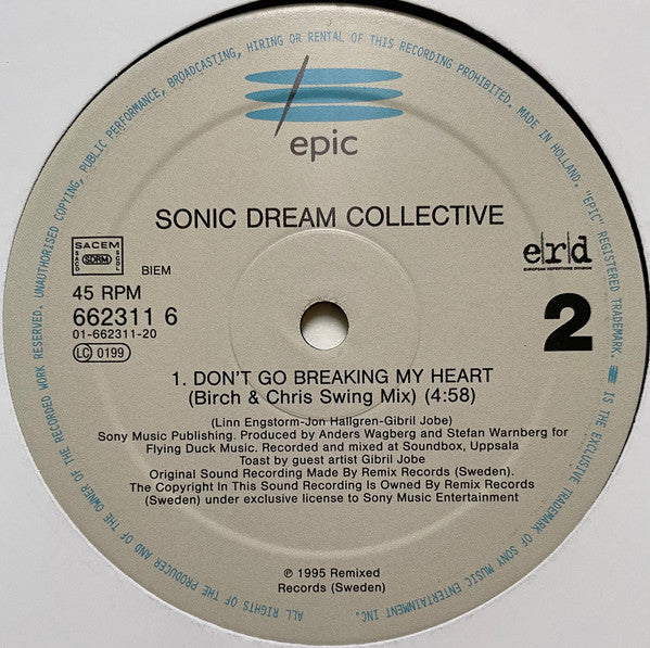 Sonic Dream Collective : Don't Go Breaking My Heart (12")